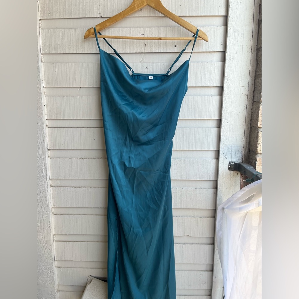 Satin Cowl neck dress